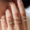 12 Pcs/set Bohemian Vintage Crown Water Drops Stars Geometric Crystal Ring Set Women Charm Joint Ring Party Wedding Jewelry Gift