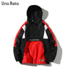 Una Reta Hooded Jackets Men New Patchwork Color Block Pullover Jacket Fashion Tracksuit Coat Men Hip Hop Streetwear Jacket Men
