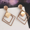 ZWC Fashion New Women's Acrylic Drop Earrings Hot Selling Long Dangling Earrings Gift For Women Party Wedding Jewelry Brincos