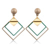 X&P New Korean Heart Statement Drop Earrings 2019 for Women Fashion Vintage Geometric Acrylic Dangle Hanging Earring Jewelry