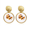X&P New Korean Heart Statement Drop Earrings 2019 for Women Fashion Vintage Geometric Acrylic Dangle Hanging Earring Jewelry