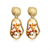 X&P New Korean Heart Statement Drop Earrings 2019 for Women Fashion Vintage Geometric Acrylic Dangle Hanging Earring Jewelry