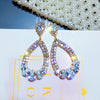 New design creative jewelry high-grade elegant crystal earrings round Gold and silver earrings wedding party earrings for woman