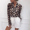 Vintage Blouse Long Sleeve Sexy Leopard Print Blouse Turn Down Collar Lady Office Shirt Tunic Casual Loose Tops Plus Size Blusas