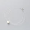 INZATT 925 Sterling Silver Zircon Crystal Pearl Pendant Choker Necklace Transparent Fishing Line 2019 Fashion Jewelry For Women