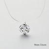 INZATT 925 Sterling Silver Zircon Crystal Pearl Pendant Choker Necklace Transparent Fishing Line 2019 Fashion Jewelry For Women