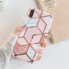 LOVECOM Geometric Marble Phone Cases For iPhone 11 Pro Max XR XS Max 6 6S 7 8 Plus X Soft IMD Electroplated Back Cover Coque