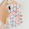 LOVECOM Geometric Marble Phone Cases For iPhone 11 Pro Max XR XS Max 6 6S 7 8 Plus X Soft IMD Electroplated Back Cover Coque