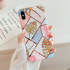 LOVECOM Geometric Marble Phone Cases For iPhone 11 Pro Max XR XS Max 6 6S 7 8 Plus X Soft IMD Electroplated Back Cover Coque