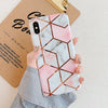 LOVECOM Geometric Marble Phone Cases For iPhone 11 Pro Max XR XS Max 6 6S 7 8 Plus X Soft IMD Electroplated Back Cover Coque
