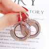 New design creative jewelry high-grade elegant crystal earrings round Gold and silver earrings wedding party earrings for woman