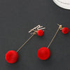 Korean Fashion Long Slope Geometric asymmetry Rhinestone circle earrings new Acrylic earring for women Gift Party Wedding