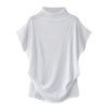 Women Casual Turtleneck Short Sleeve Cotton girl Solid Casual Blouse Top Shirt female Plus Size Solid girl clothing fashion
