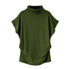 Women Casual Turtleneck Short Sleeve Cotton girl Solid Casual Blouse Top Shirt female Plus Size Solid girl clothing fashion