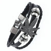 2019 Multilayer Bracelet Men Casual Fashion Braided Leather Bracelets For Women Wood Bead Bracelet Punk Rock Men Jewelry