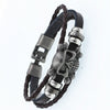 2019 Multilayer Bracelet Men Casual Fashion Braided Leather Bracelets For Women Wood Bead Bracelet Punk Rock Men Jewelry