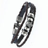2019 Multilayer Bracelet Men Casual Fashion Braided Leather Bracelets For Women Wood Bead Bracelet Punk Rock Men Jewelry