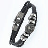 2019 Multilayer Bracelet Men Casual Fashion Braided Leather Bracelets For Women Wood Bead Bracelet Punk Rock Men Jewelry