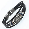 2019 Multilayer Bracelet Men Casual Fashion Braided Leather Bracelets For Women Wood Bead Bracelet Punk Rock Men Jewelry