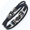 2019 Multilayer Bracelet Men Casual Fashion Braided Leather Bracelets For Women Wood Bead Bracelet Punk Rock Men Jewelry