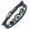 2019 Multilayer Bracelet Men Casual Fashion Braided Leather Bracelets For Women Wood Bead Bracelet Punk Rock Men Jewelry